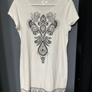 Lightly worn- white dress with sequins